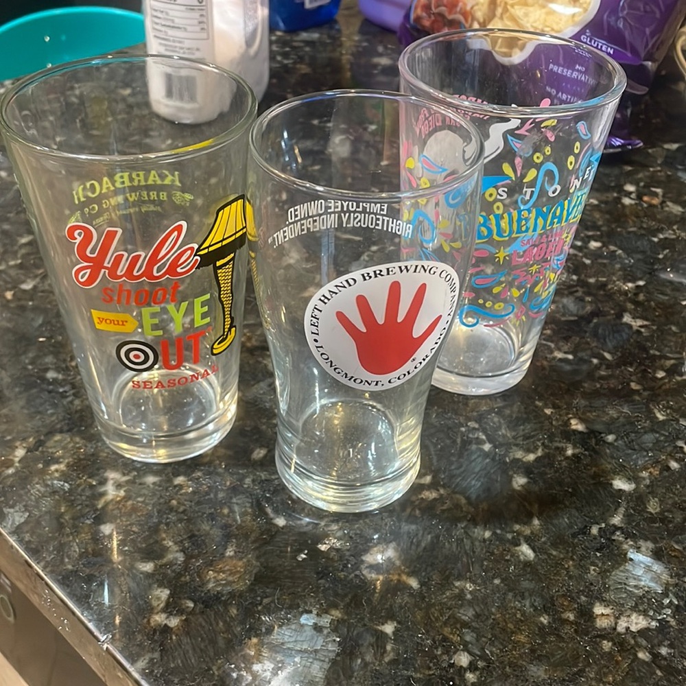 Craft Beer Pint Glasses X three